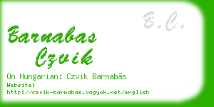 barnabas czvik business card